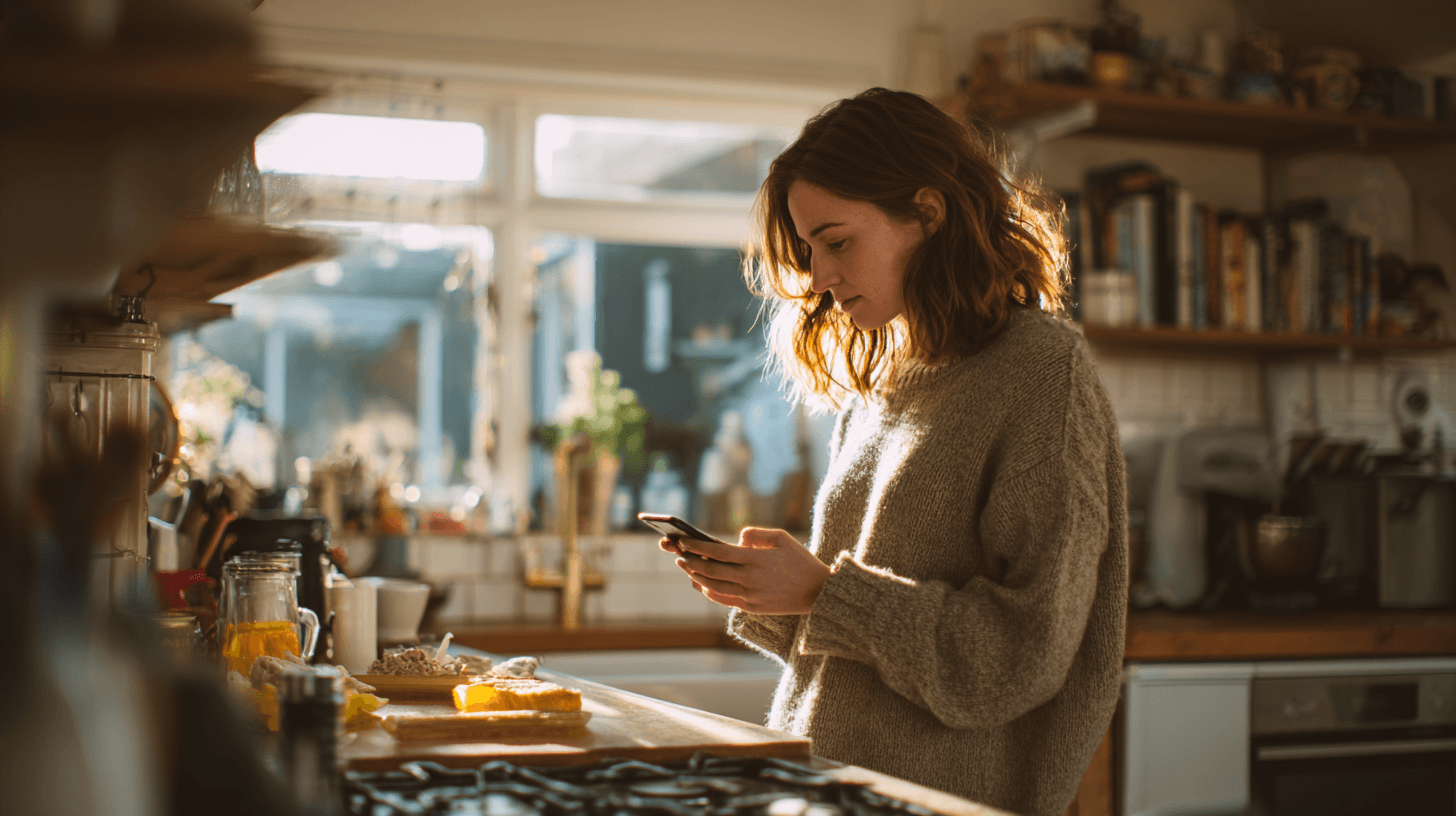 Stressade föräldrar using Carry on WhatsApp